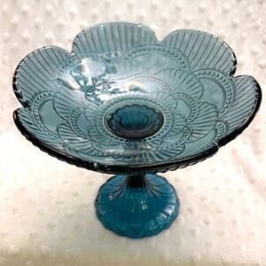 Godfinger Fanfare Blue Pedestal, Compote Server-7 12"- Model #34121-NEW